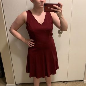 Burgundy skater dress